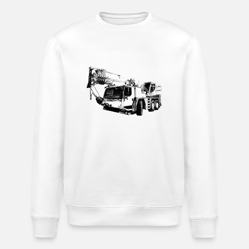 construction machine - Stanley/Stella ROLLER Unisex Organic Sweatshirt - white