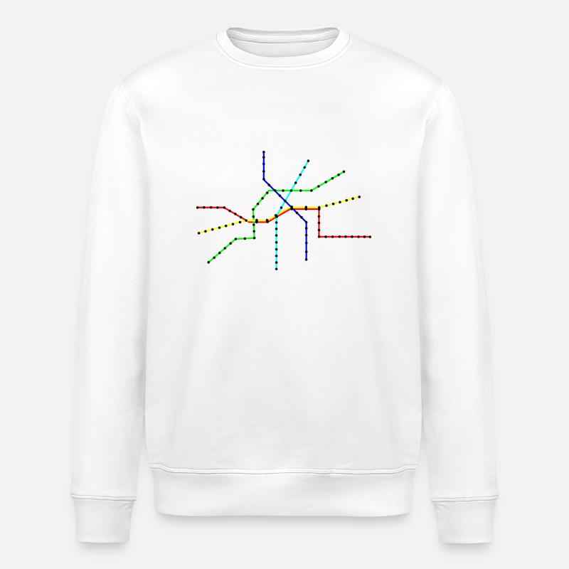 Line network / timetable / tram - Stanley/Stella ROLLER Unisex Organic Sweatshirt - white