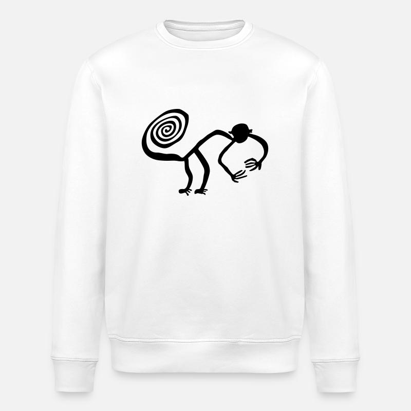 Nazca Monkey - Stanley/Stella ROLLER Unisex Organic Sweatshirt - white