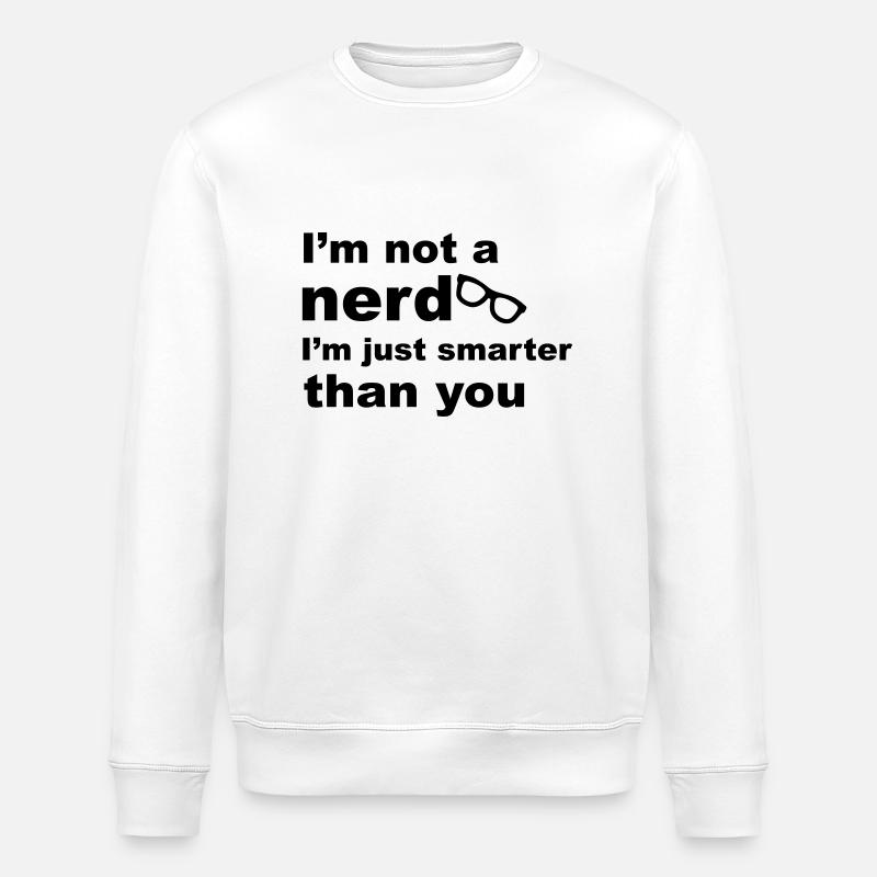 Nerd Glasses - Stanley/Stella ROLLER Unisex Organic Sweatshirt - white