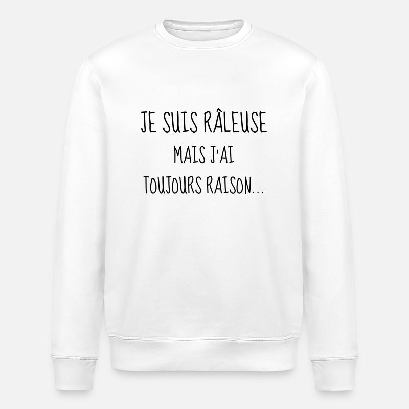 Râleuse - Raleuse - Citation - Humour - Comique - Sweat bio ROLLER Stanley/Stella Unisexe - blanc