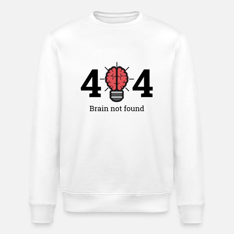 404 - brain not found - Stanley/Stella ROLLER Unisex Organic Sweatshirt - white