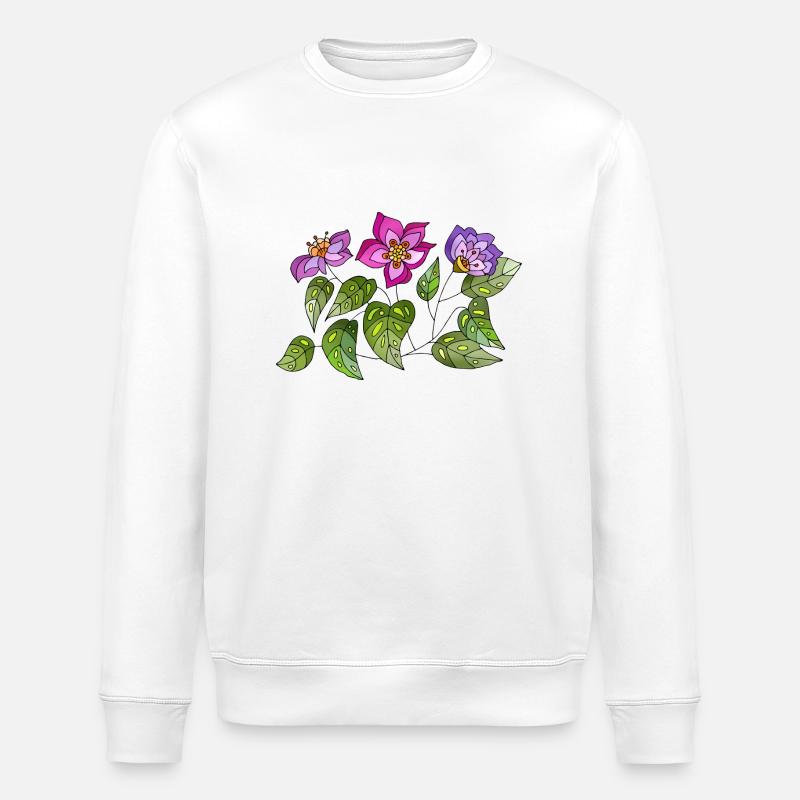 Blumen - Stanley/Stella Unisex Bio-Sweatshirt ROLLER - Weiß