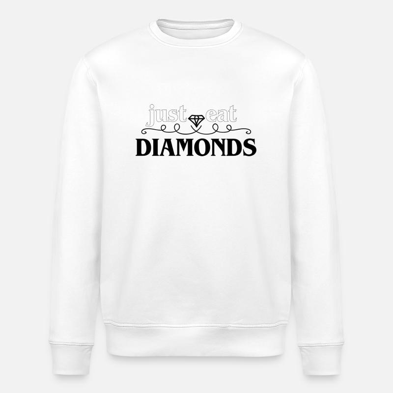 Just Eat diamonds - Stanley/Stella Unisex Bio-Sweatshirt ROLLER - Weiß