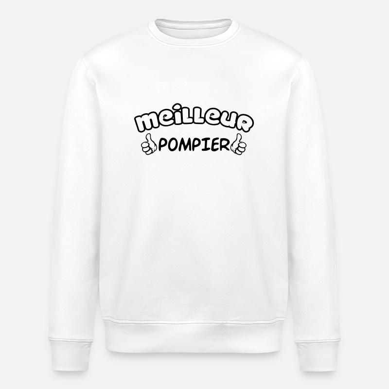 BEST FIREFIGHTER - Stanley/Stella ROLLER Unisex Organic Sweatshirt - white