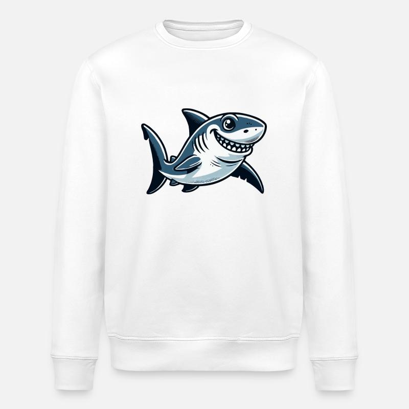 Shark Comic - Stanley/Stella ROLLER Unisex Organic Sweatshirt - white