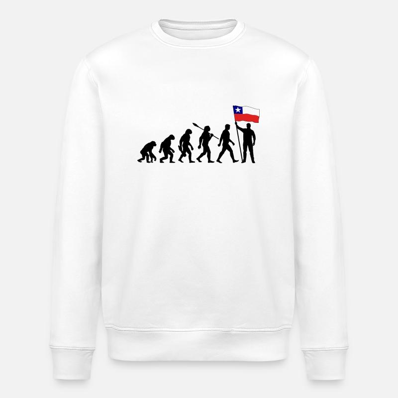 Chile - Evolution - Flagge - Nation - Stanley/Stella Unisex Bio-Sweatshirt ROLLER - Weiß