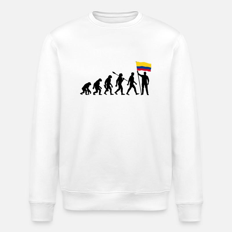 Kolumbien - Evolution - Flagge - Nation - Stanley/Stella Unisex Bio-Sweatshirt ROLLER - Weiß