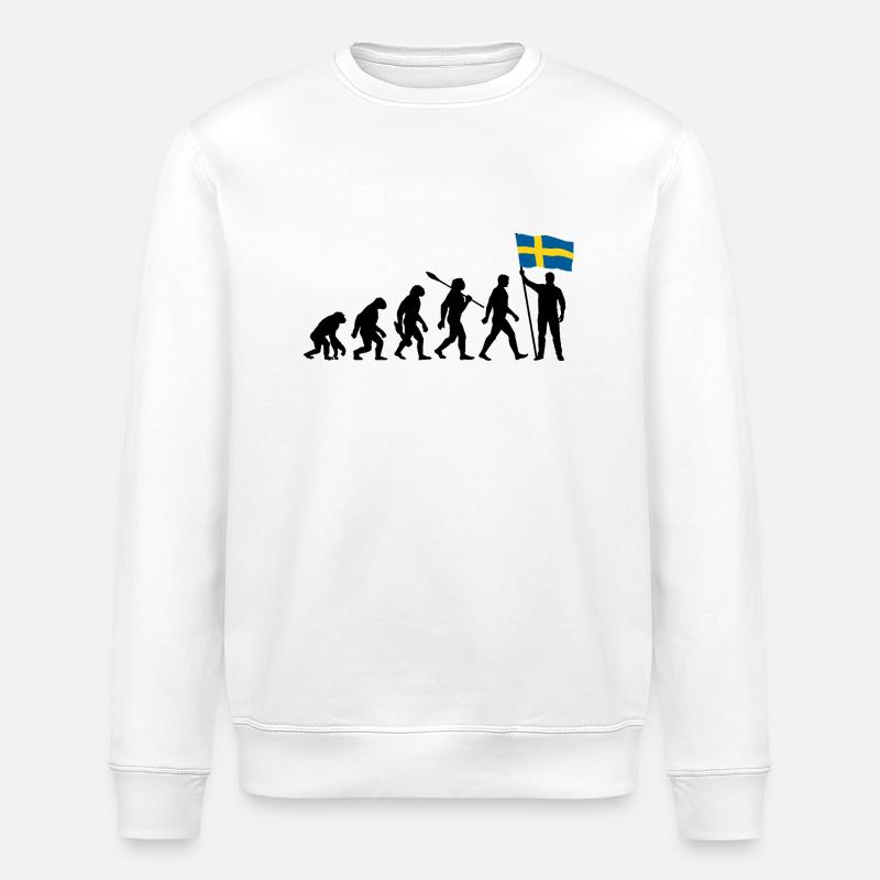 Suède - Evolution - Drapeau - Nation - Sweat bio ROLLER Stanley/Stella Unisexe - blanc