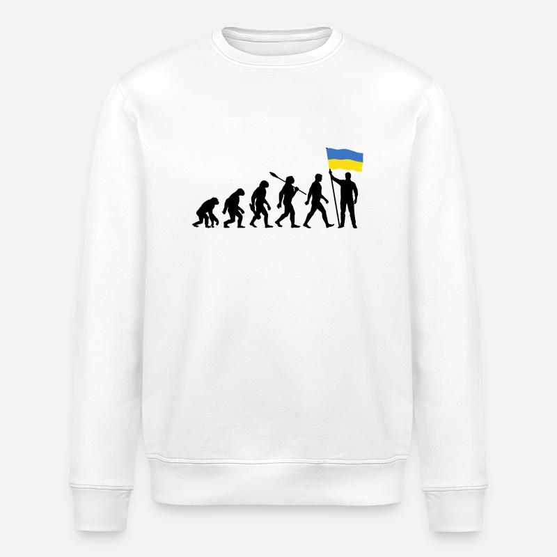 Ukraine - Evolution - Flag - Nation - Stanley/Stella ROLLER Unisex Organic Sweatshirt - white