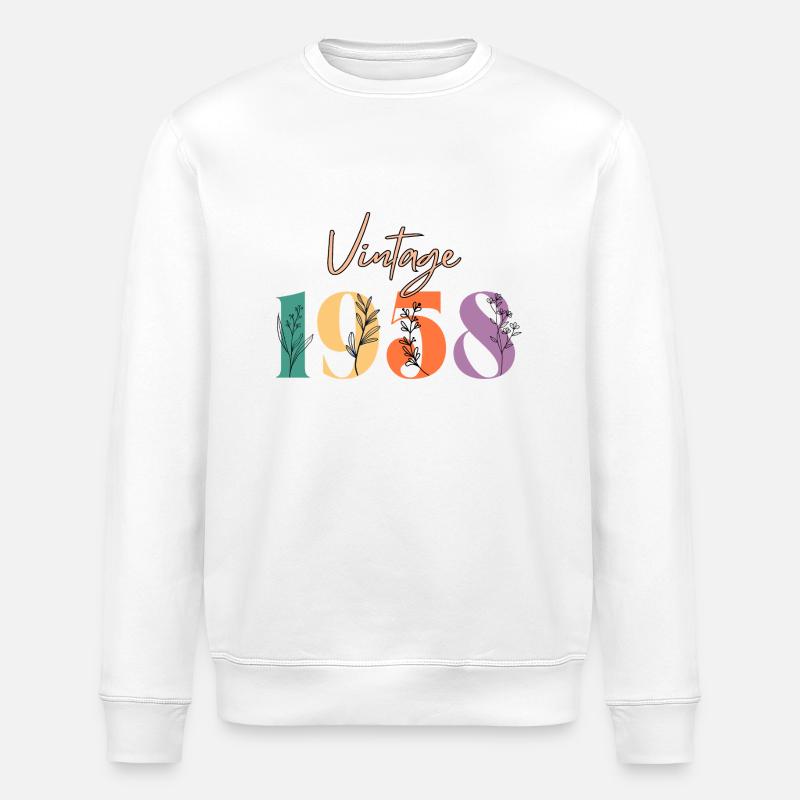 Jahrgang 1958 Blumen - Stanley/Stella Unisex Bio-Sweatshirt ROLLER - Weiß