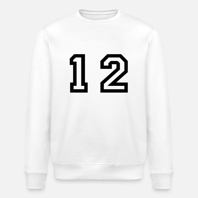 Nummer - 12 - zwölf - Stanley/Stella Unisex Bio-Sweatshirt ROLLER - Weiß