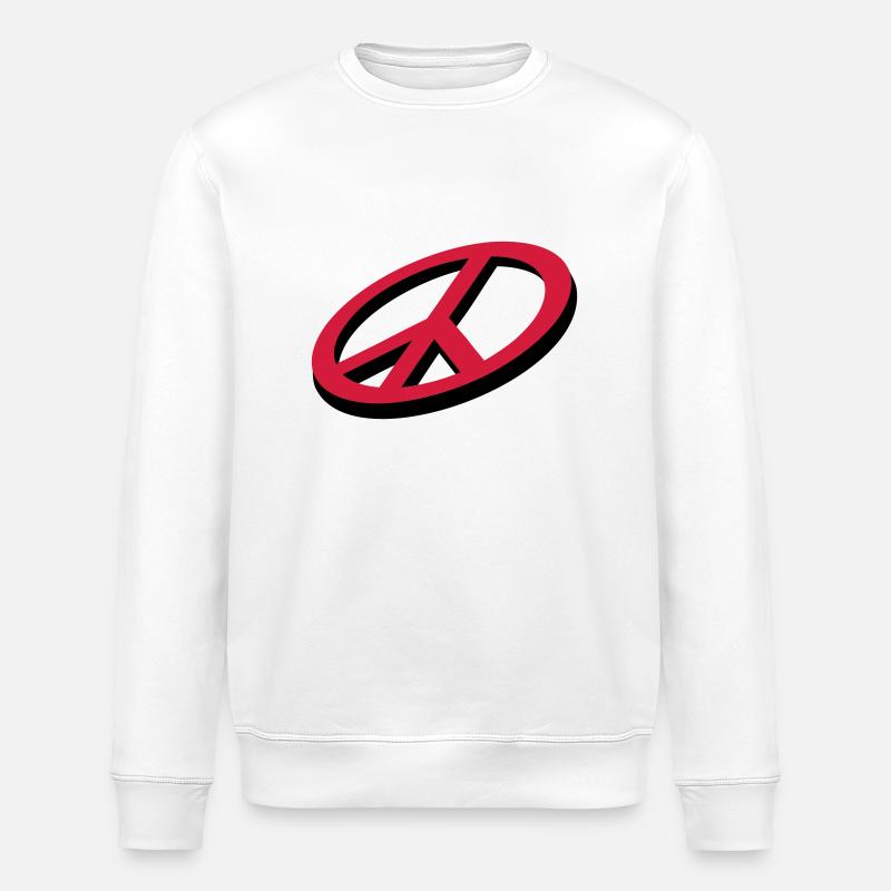 Frieden / peace (3D, 2c) - Stanley/Stella Unisex Bio-Sweatshirt ROLLER - Weiß
