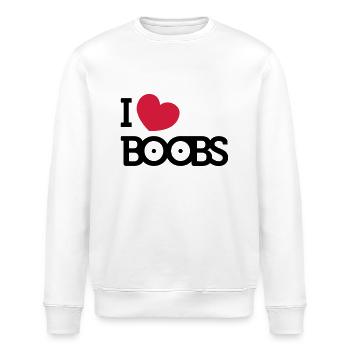 I love Boobs - Stanley/Stella Unisex Bio-Sweatshirt ROLLER - Weiß - Vorne - Nik (191cm)