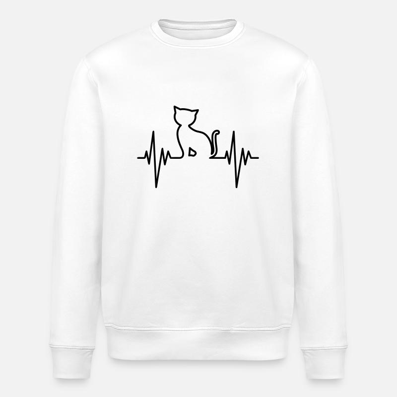 Cat Pulse - Stanley/Stella Unisex Bio-Sweatshirt ROLLER - Weiß