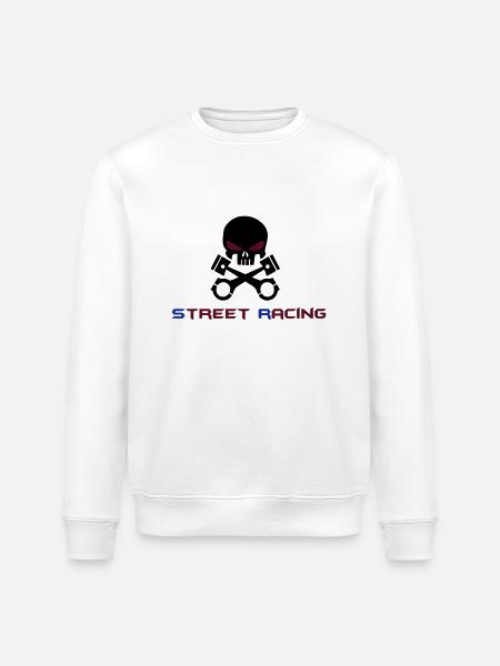 STREET RACING - Stanley/Stella ROLLER unisex luomu-collegepaita - valkoinen