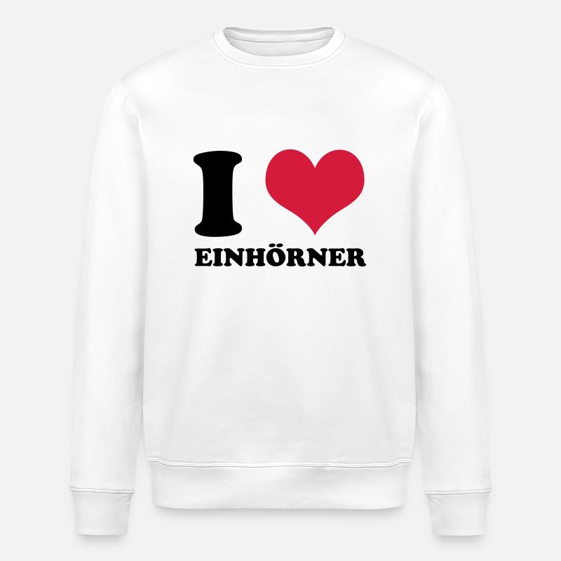 I Love Einhörner - Stanley/Stella Unisex Bio-Sweatshirt ROLLER - Weiß