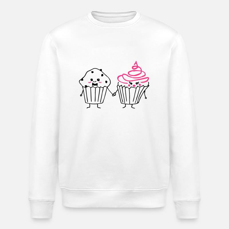 cupcake loves muffin 01 - Stanley/Stella Unisex Bio-Sweatshirt ROLLER - Weiß