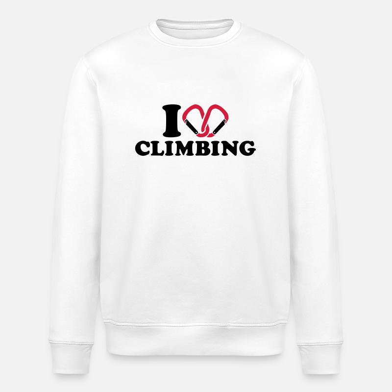 I love Climbing - Stanley/Stella ROLLER Unisex Organic Sweatshirt - white