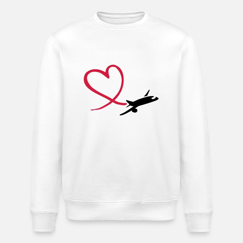 Airplane - Stanley/Stella ROLLER Unisex Organic Sweatshirt - white