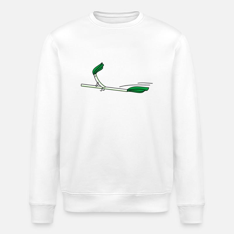 Lustiger Lauch mit Hexenbesen. - Stanley/Stella Unisex Bio-Sweatshirt ROLLER - Weiß