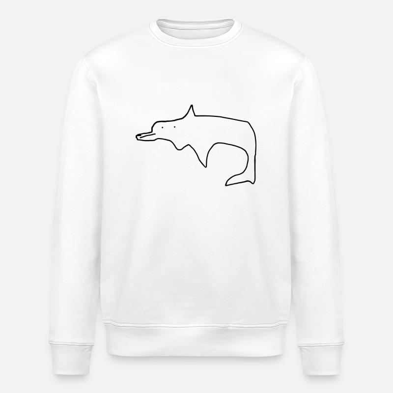Dolphin - Stanley/Stella ROLLER Unisex Organic Sweatshirt - white