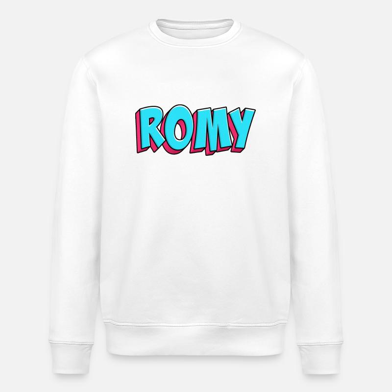 Namen Motiv: Romy - Stanley/Stella Unisex Bio-Sweatshirt ROLLER - Weiß