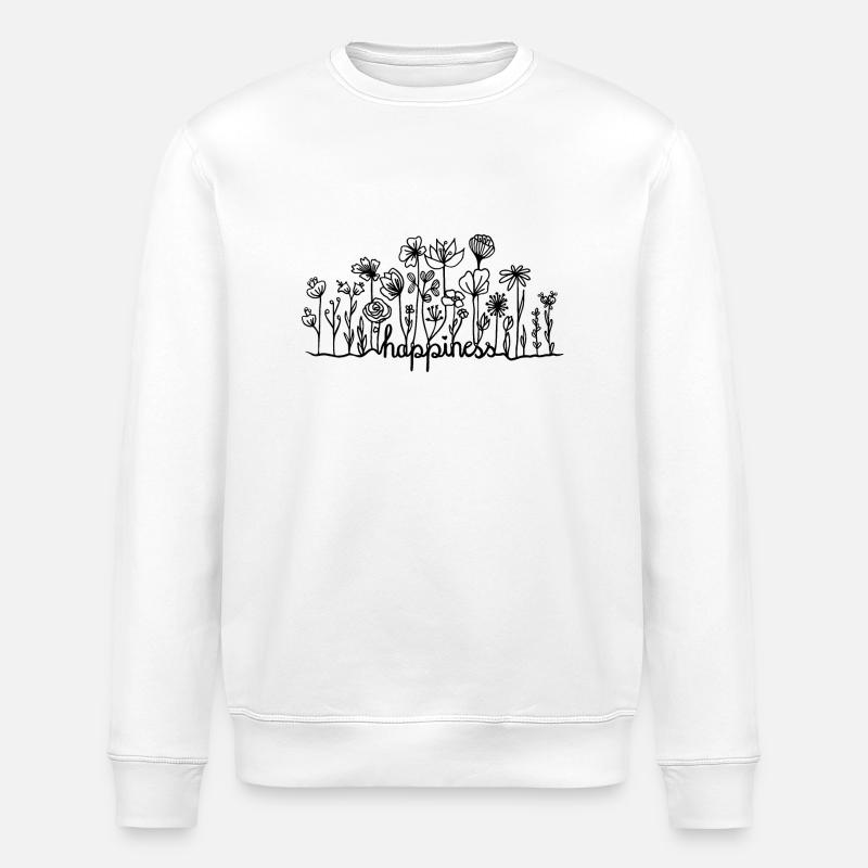 Blühende Blumen | Happiness | Statement | Joyful - Stanley/Stella Unisex Bio-Sweatshirt ROLLER - Weiß