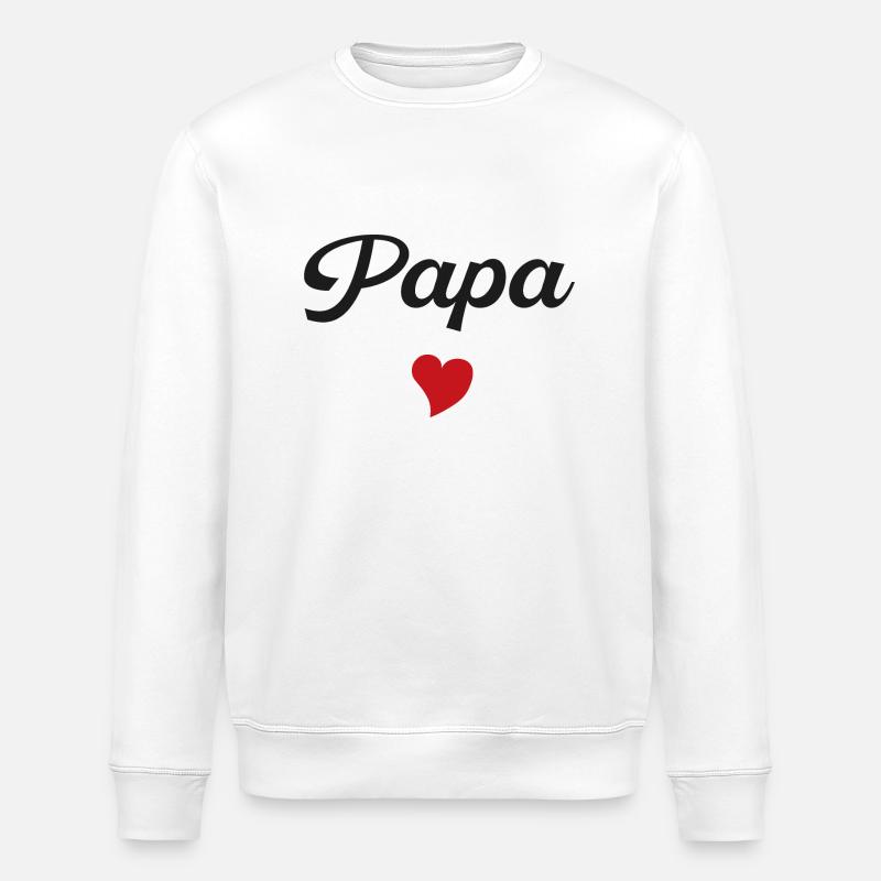 Papa - Zukünftiges Papaherz - Stanley/Stella Unisex Bio-Sweatshirt ROLLER - Weiß