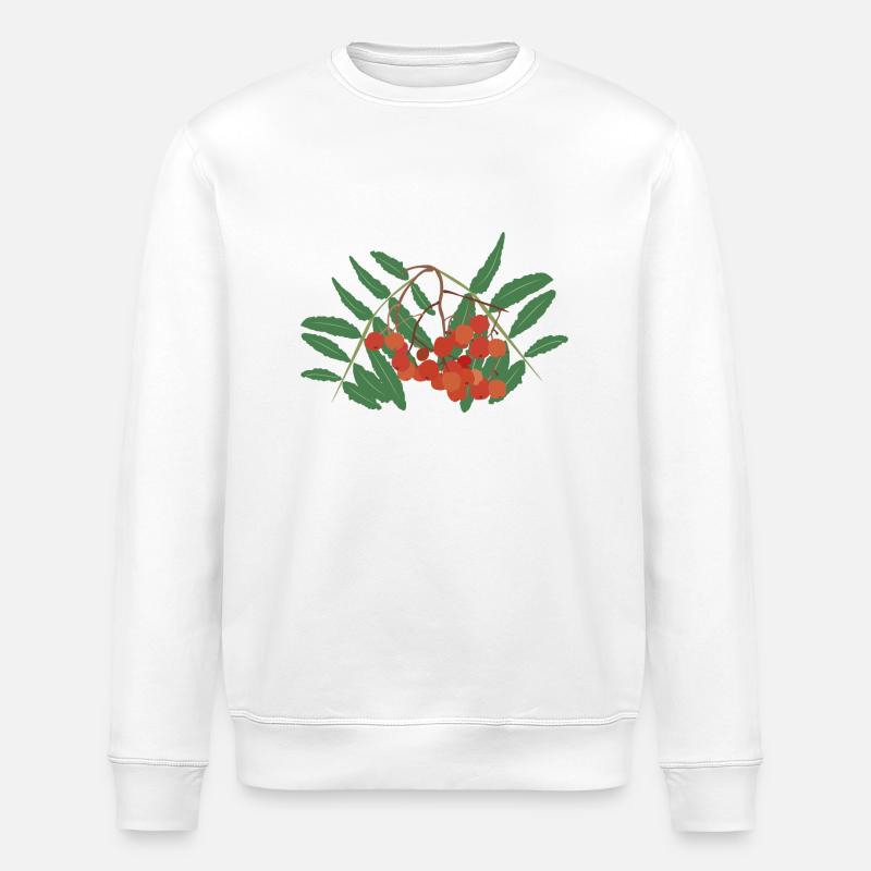 Rowan berries - Stanley/Stella ROLLER Unisex Organic Sweatshirt - white