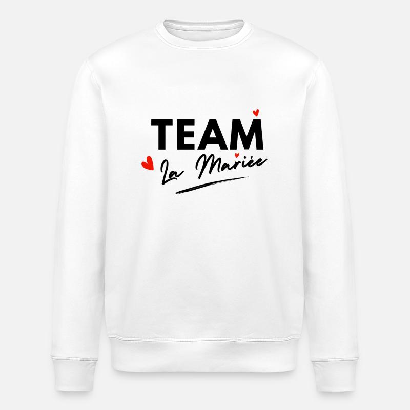 Bride Hearts Team - Bride Gift - Stanley/Stella ROLLER Unisex Organic Sweatshirt - white