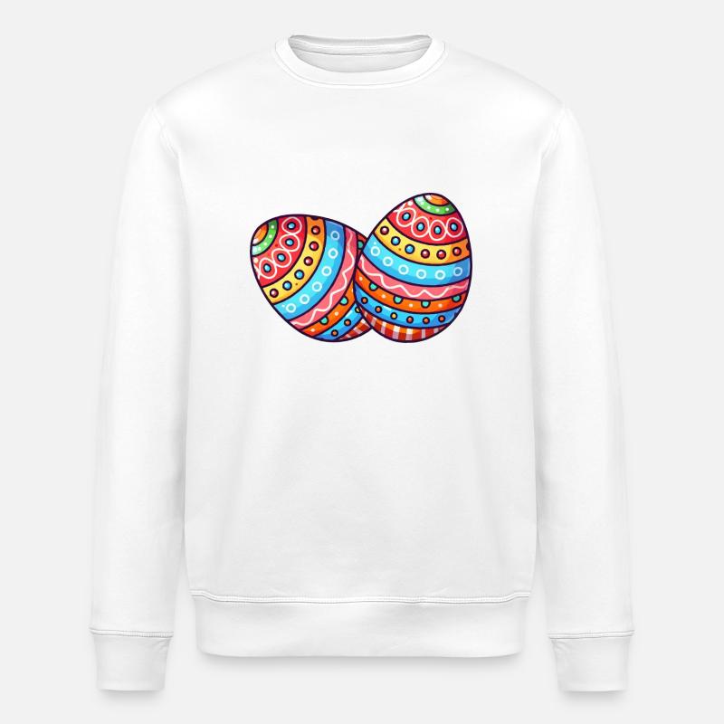 Easter egg - Stanley/Stella ROLLER Unisex Organic Sweatshirt - white