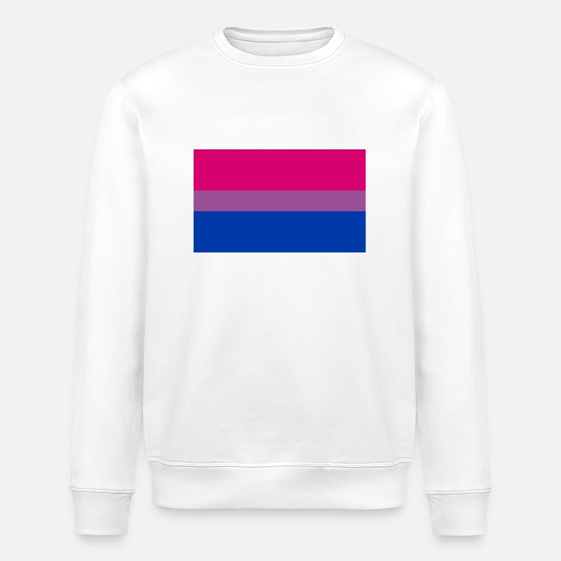 Bisexuelle Flagge - Stanley/Stella Unisex Bio-Sweatshirt ROLLER - Weiß