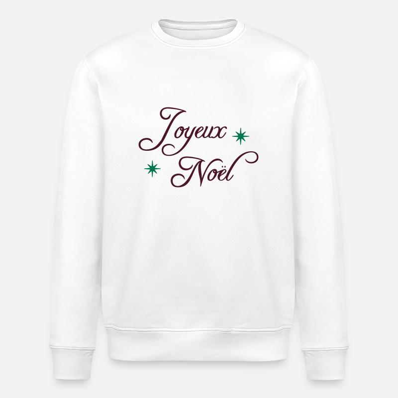 "Joyeux Noël" - Stanley/Stella Unisex Bio-Sweatshirt ROLLER - Weiß