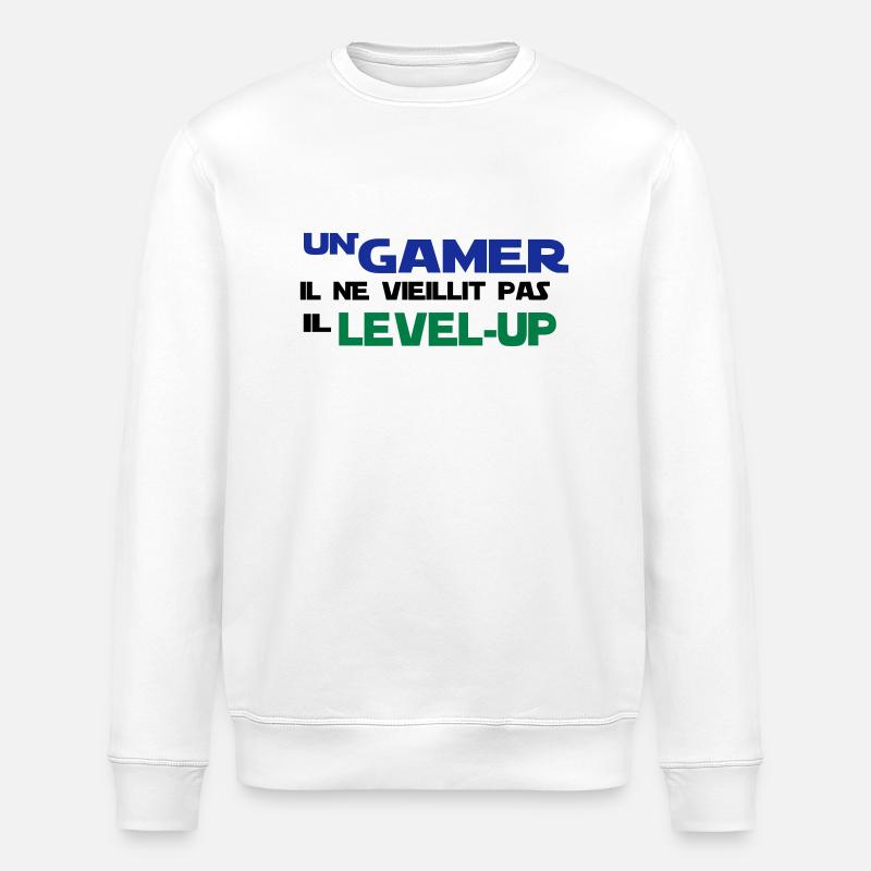 UN GAMER NE VIEILLIT PAS - Sweat bio ROLLER Stanley/Stella Unisexe - blanc