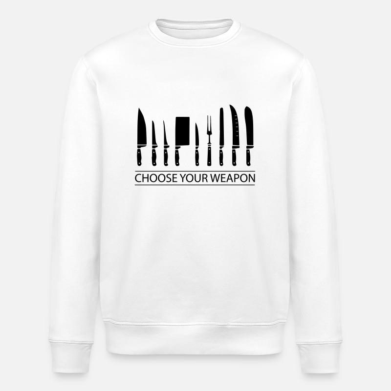 Beruf Koch Messer Geschenk - Stanley/Stella Unisex Bio-Sweatshirt ROLLER - Weiß