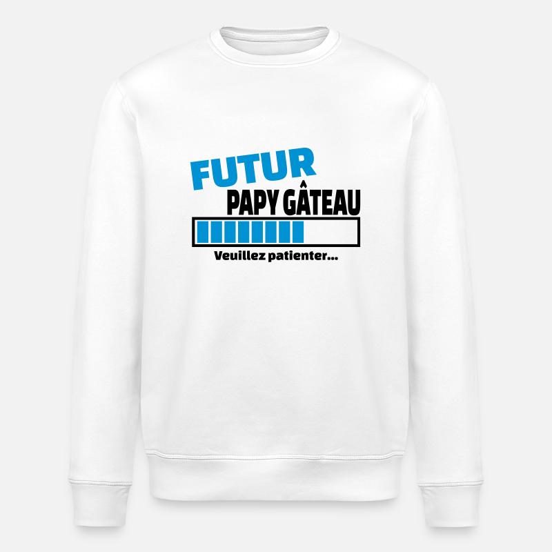 futur papy gâteau - Sweat bio ROLLER Stanley/Stella Unisexe - blanc