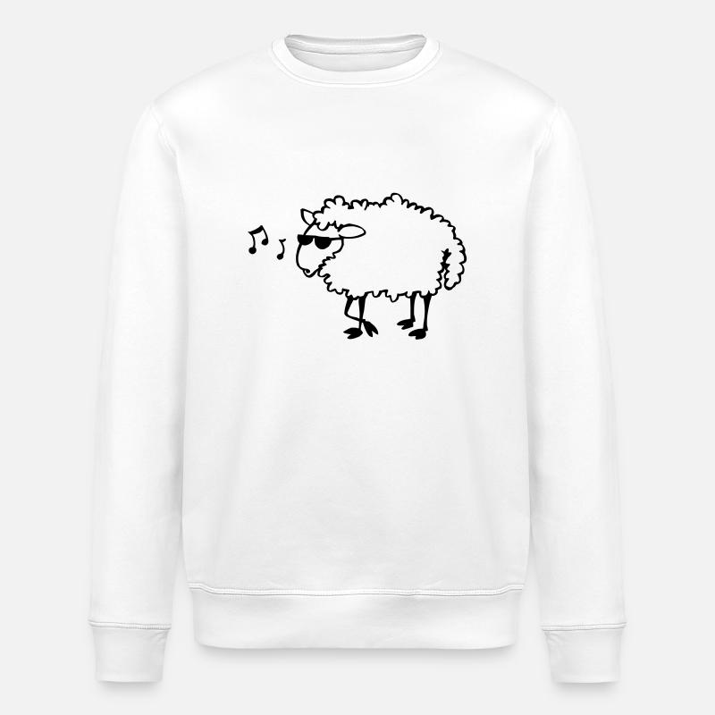 Bespectacled sheep - Stanley/Stella ROLLER Unisex Organic Sweatshirt - white