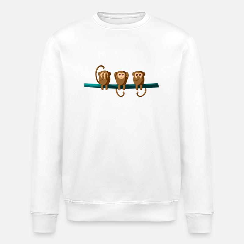 3 bébés singes - Sweat bio ROLLER Stanley/Stella Unisexe - blanc
