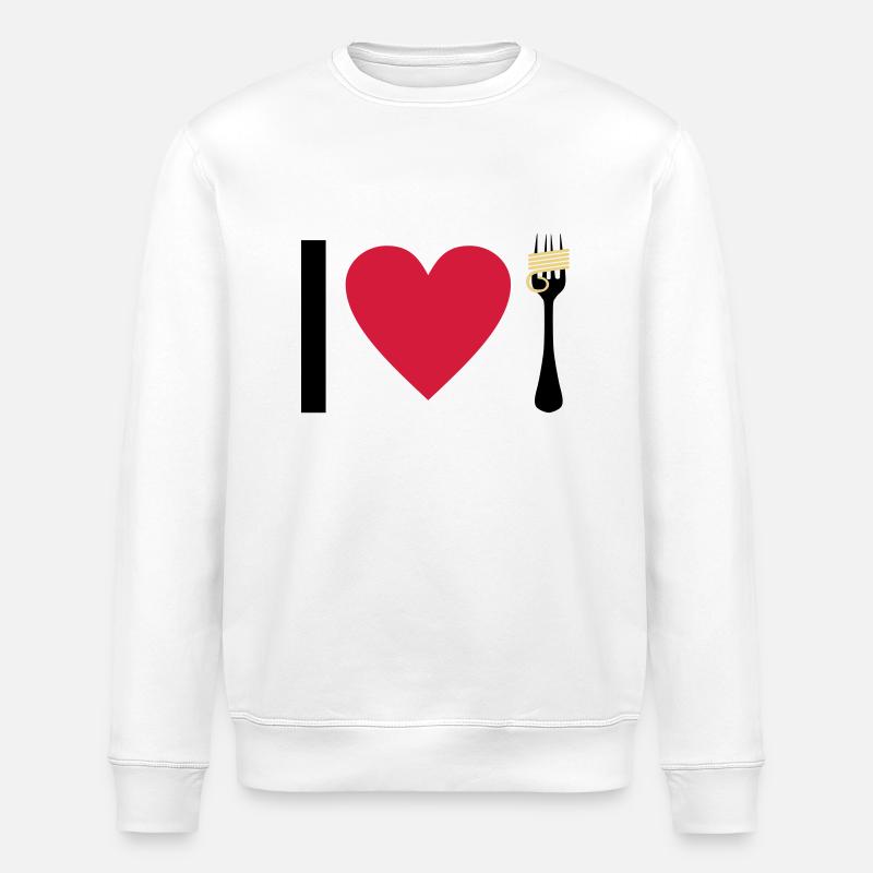 I love Pasta - Stanley/Stella Unisex Bio-Sweatshirt ROLLER - Weiß