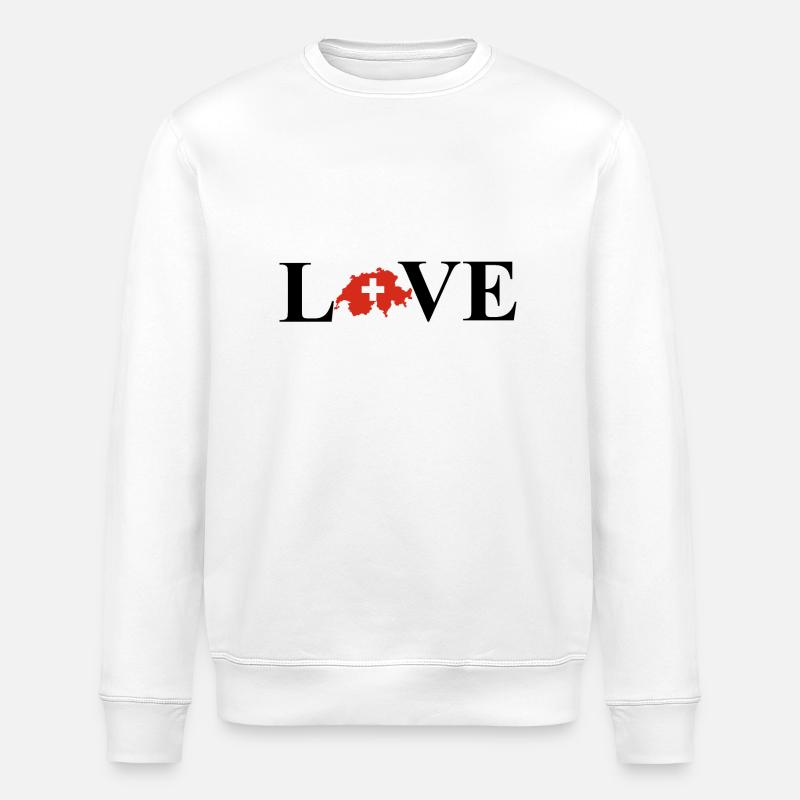 J'aime la Suisse (Suisse) - Sweat bio ROLLER Stanley/Stella Unisexe - blanc