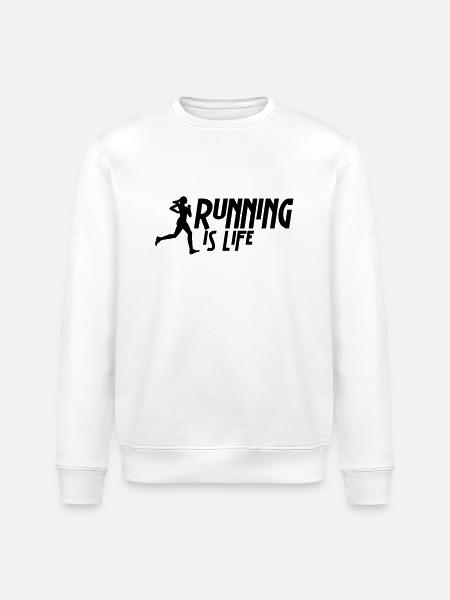 running is life female i 1c - Stanley/Stella ROLLER Unisex Organic Sweatshirt - white