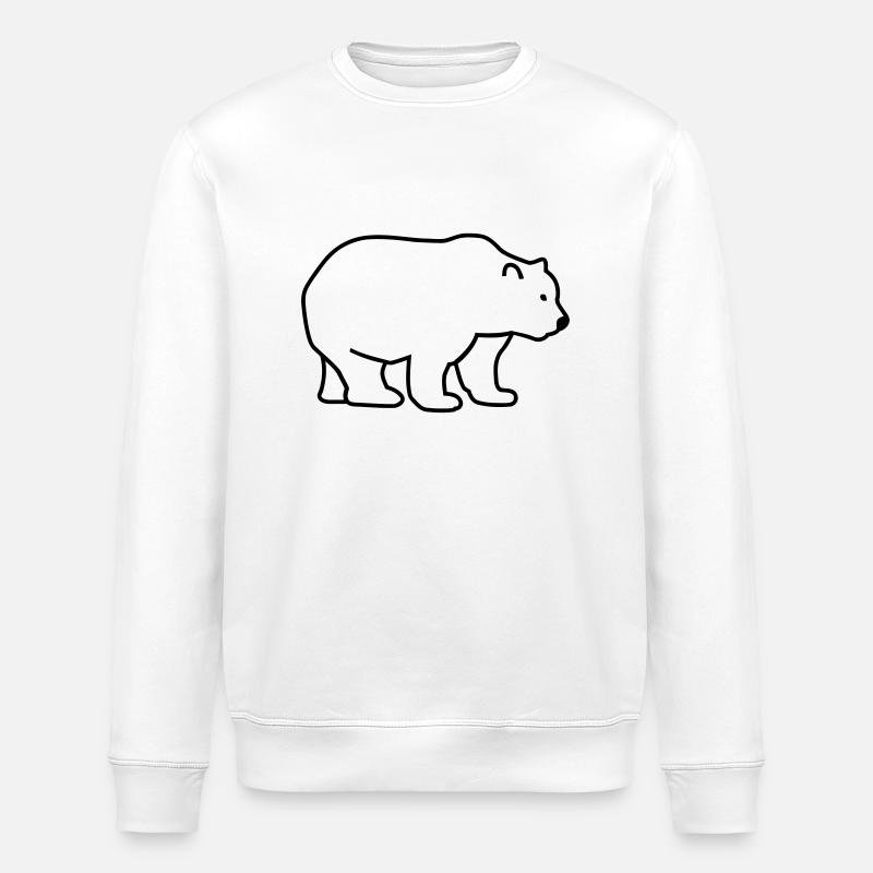 Bear - Stanley/Stella ROLLER Unisex Organic Sweatshirt - white