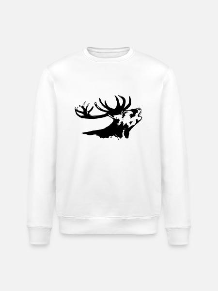 Hirsch - Deer - Stanley/Stella Unisex Bio-Sweatshirt ROLLER - Weiß
