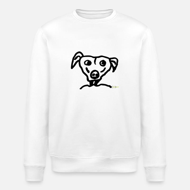 Tête de chien dessin SW - Sweat bio ROLLER Stanley/Stella Unisexe - blanc