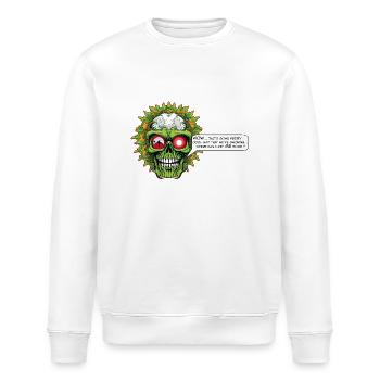 Marijuana - Comic Skull - Stanley/Stella ROLLER Unisex Organic Sweatshirt - white - Front - Nik (191cm)