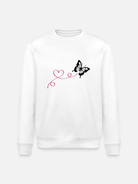 Butterfly Love - Stanley/Stella ROLLER Unisex Organic Sweatshirt - white