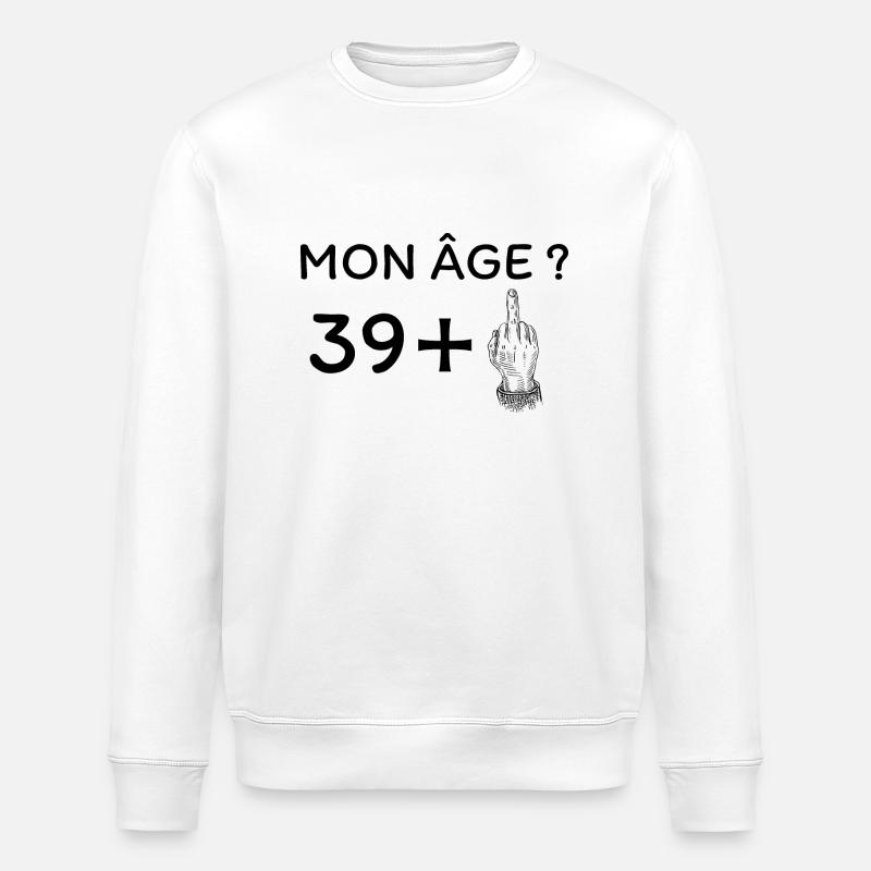 mon âge 40 - Sweat bio ROLLER Stanley/Stella Unisexe - blanc