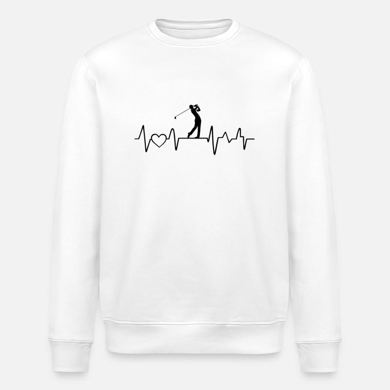 Golf-Herzschlag - Stanley/Stella Unisex Bio-Sweatshirt ROLLER - Weiß
