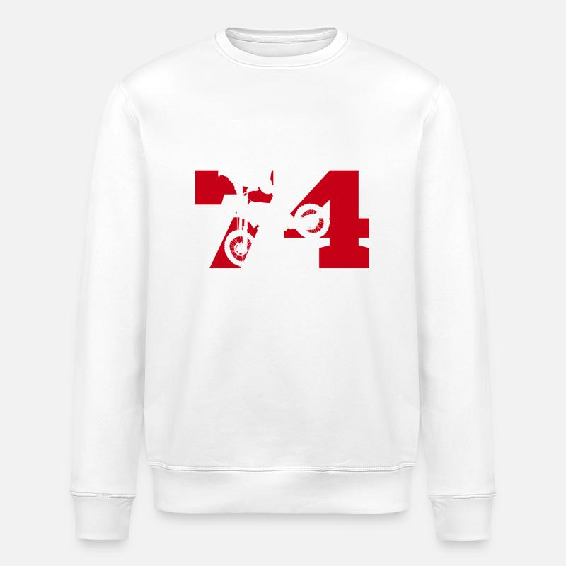 Moto 74 motard - Sweat bio ROLLER Stanley/Stella Unisexe - blanc
